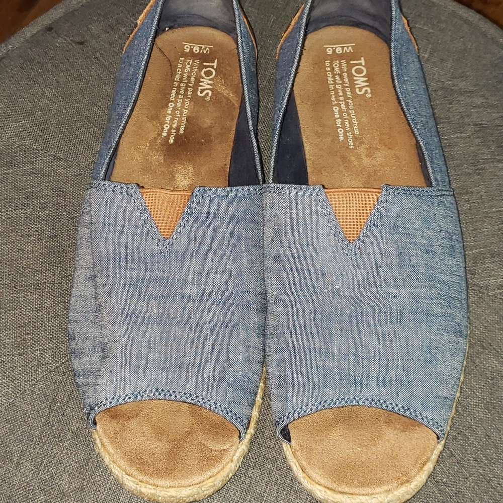 Toms Open Toe Alpargata Espadrille- Women's 9.5